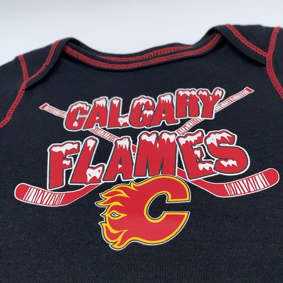 Calgary Flames NHL Hockey Team Infant Baby Bodysuit Size 3-6 Months - Picture 8 of 8